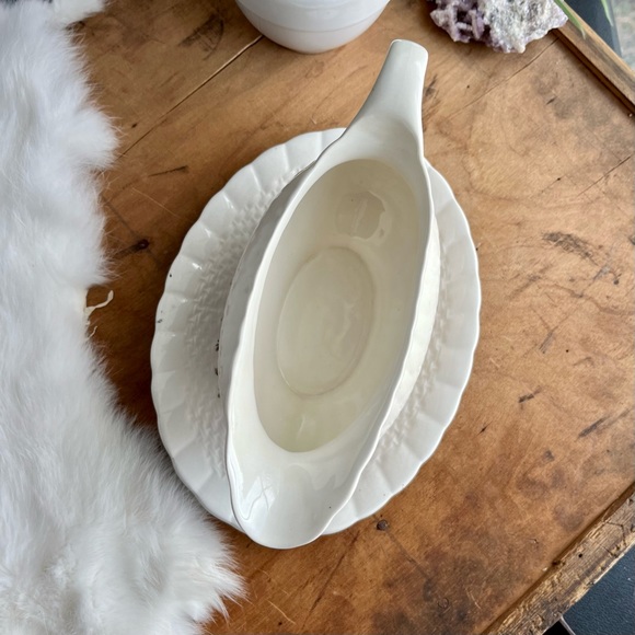 Vintage Solian Ware Floral English Bone China Gravy Boat and Serving Plate - Picture 3 of 6